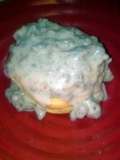 A picture of Vegetarian sausage gravy.