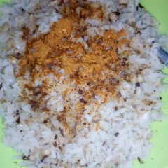 Rice and beans cooked with crayfish A picture of Rice and beans cooked with crayfish.