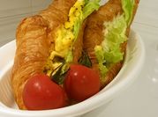 A picture of croissant sandwich