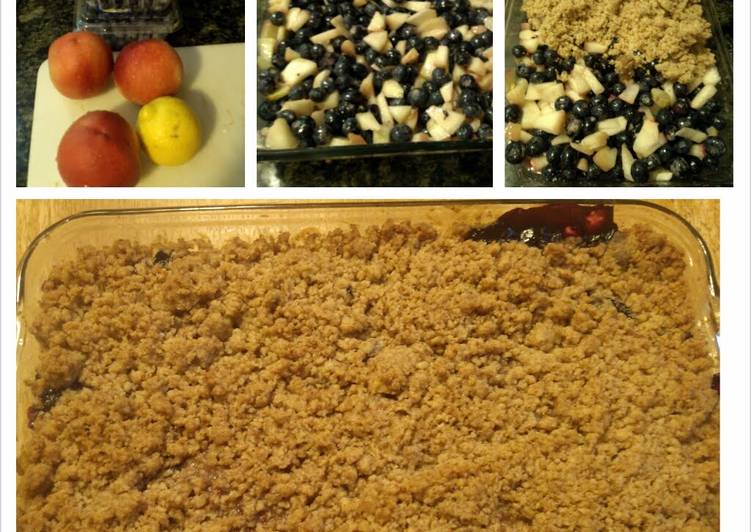 Blueberries and Peach Crumble