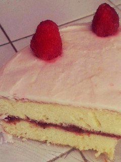 A picture of Berry-Lemon Yellow Cake.