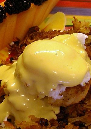 A picture of Hollandaise blender method.
