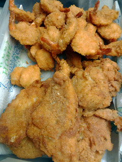 A picture of fried cod.