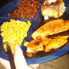 A picture of Sweet and spicy baked chicken.