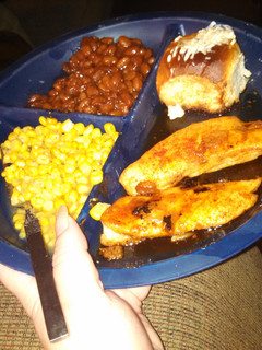 A picture of Sweet and spicy baked chicken.