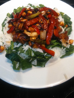 A picture of Chinese chicken with peanuts, for 2.