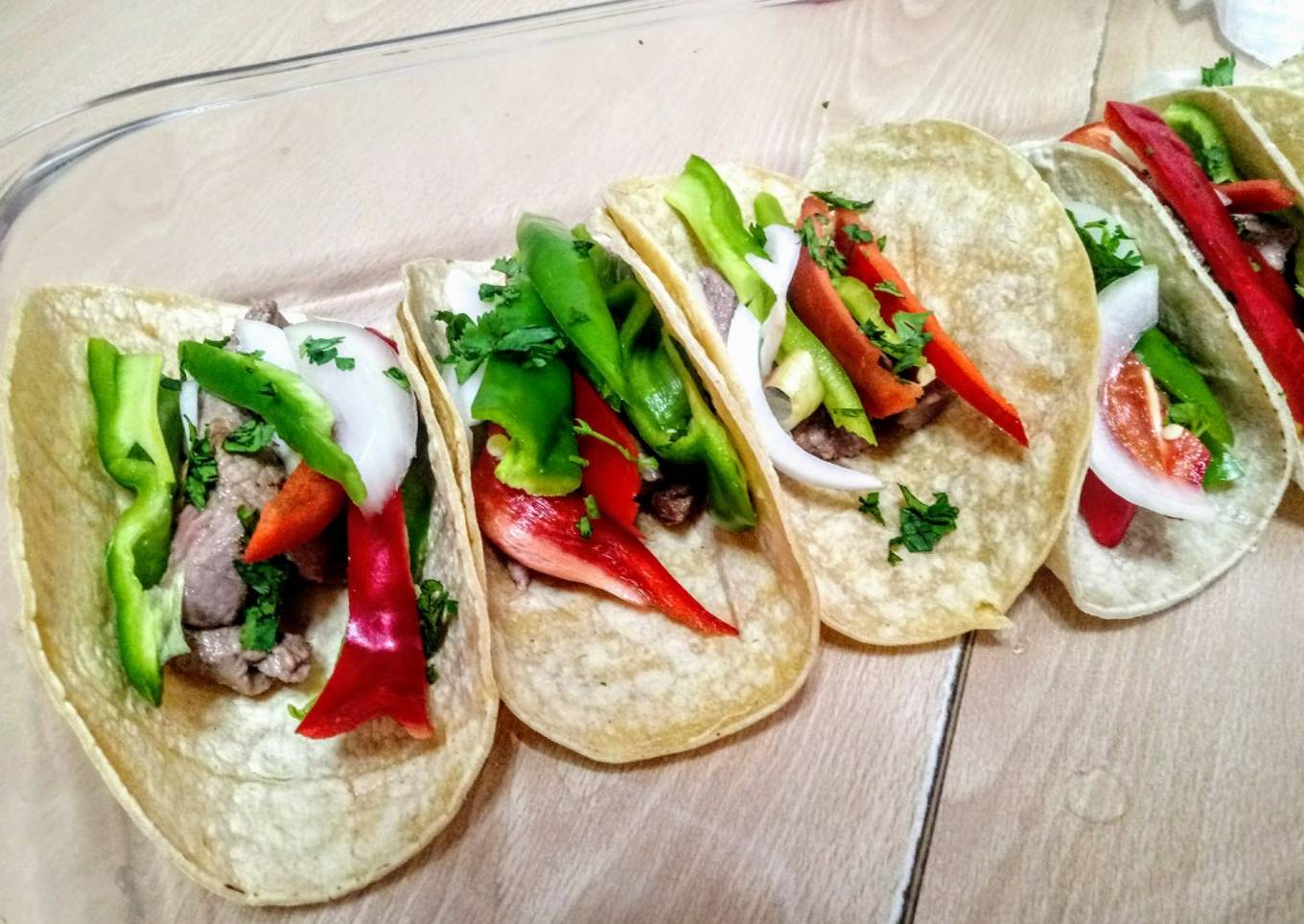 Tacos de ternera y verduras a mi estilo