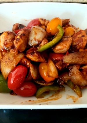 A picture of My Fakeaway BBQ Chicken 🥰🥰🥰.
