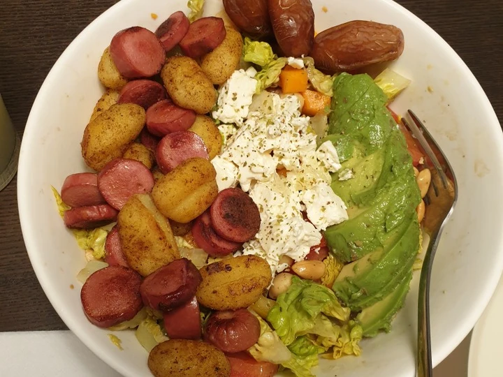 Easy Way Prepare Gnocchi-Sausage Salad 🥗🥔 سلطة الجنوشي مع النقانق the Awesome  Perfect