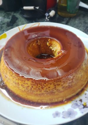 Una foto de Flan de leche condensada