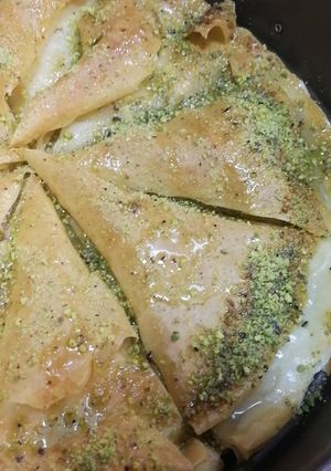صورة لوصفة بقلاوة برقائق الجلاش