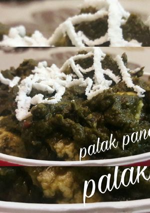 A picture of Palak paneer.