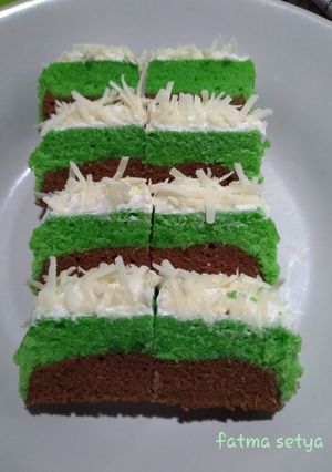 Foto resep 096. Brownies Kukus Pandan Coklat