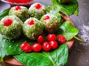 A picture of badam ladoo