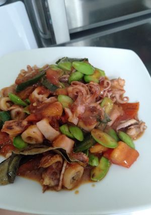 Foto resep Oseng cumi Pete