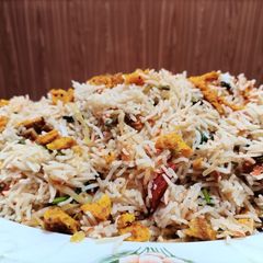 A picture of Restaurant style Egg fried Rice.