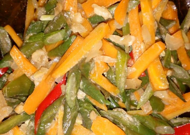 Bahan meracik 62. Kacang panjang dan wortel dengan santan Anti Gagal