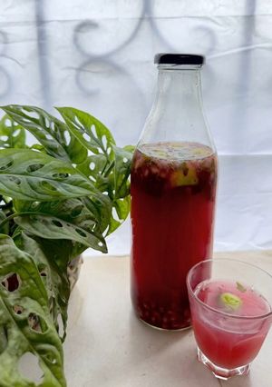 A picture of Ruby Red Refreshment 💎🍷(Anar Ki Shikanji).
