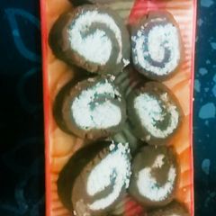 A picture of Chocolate swiss roll.