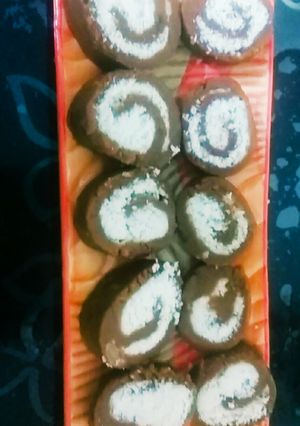 A picture of Chocolate swiss roll.