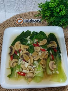 Gambar Pak Choy Kukus Cendawan