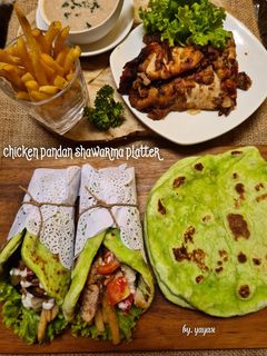 Foto resep Chicken pandan shawarma platter