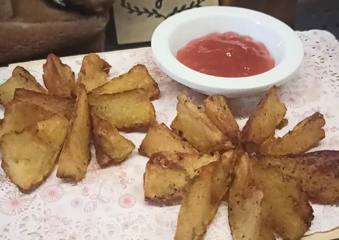 Resep Fried Potato Wedges, Lezat