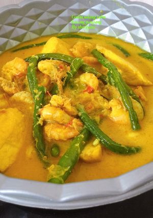 Foto resep Gulai udang tahu kacang panjang 🦐