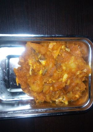 A picture of Porridge sweet potatoes with smoke fish.