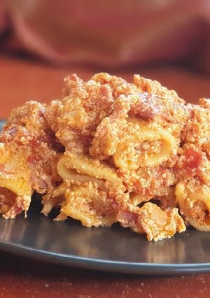 Foto di Maccheroni con pancetta,ricotta e pomodori
