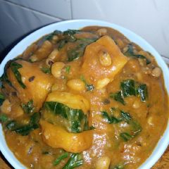 A picture of Yam and beans portage.