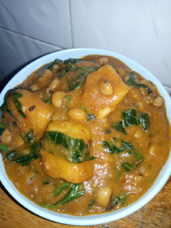 A picture of Yam and beans portage.