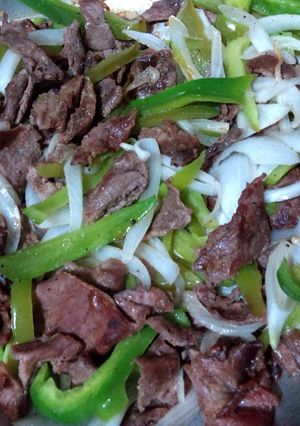 Una foto de Carne en tiritas fácil