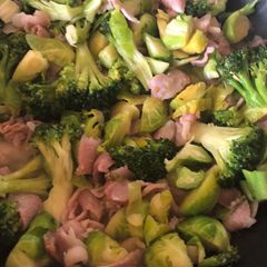 A picture of Brussels, Broccoli and Bacon!!.