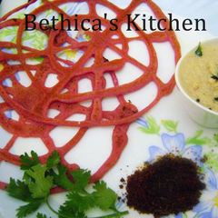 A picture of Ramadan Special - Beetroot Webbed Dosa.