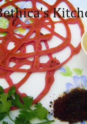 A picture of Ramadan Special - Beetroot Webbed Dosa.