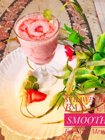 Easy Way Prepare Strawberry banana smoothie the Delicious Perfect