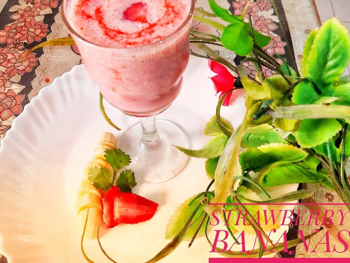 Easy Way Prepare Strawberry banana smoothie the Delicious Perfect