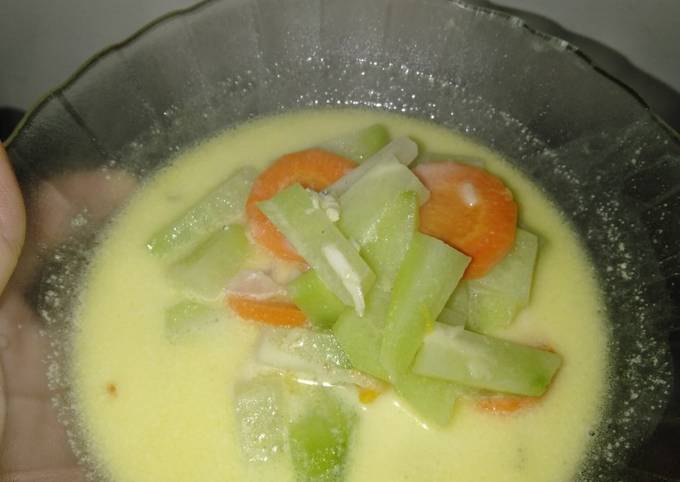 Resep memasak Sayur Labu Siam Wortel Kuah Santan  nagih banget