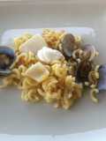 Fideos con choco y almejas