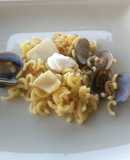 Fideos con choco y almejas