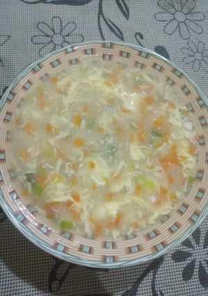 Foto resep Vegetable egg drop sop