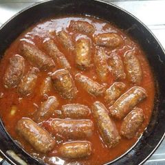 Sausage in a sauce A picture of Sausage in a sauce.