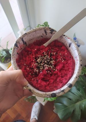 Una foto de Risotto rojo