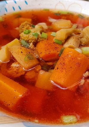 Hình của món Canh súp nấu xương gà.