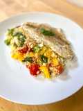 Dorada al vapor con tabulé de verduras: Receta saludable semana 17 de embarazo