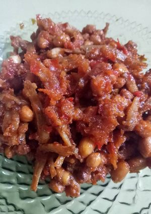 Foto resep Teri kacang pedas