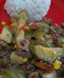 Picadillo y arroz