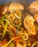 Tallarines de zucchini (cero harinas) con tuco de pollo