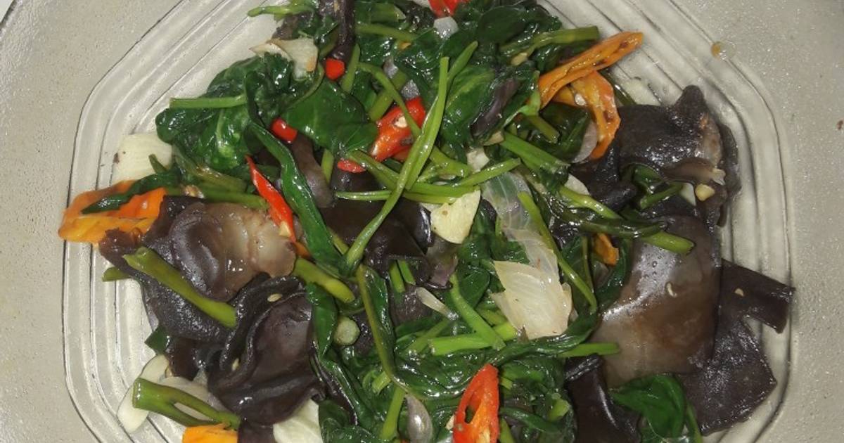 23 resep  cah kangkung  jamur  kuping  enak dan sederhana 